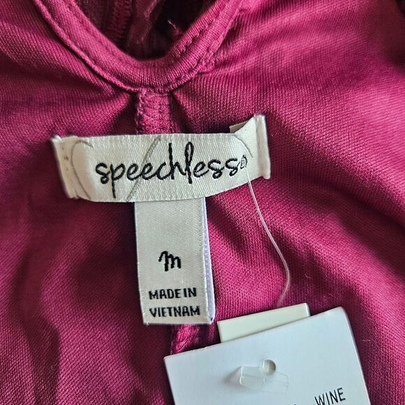 Speechless Wine Red Eyelash Lace Mini Dress Women's Medium Witchy Vamp High Neck - Picture 7 of 10